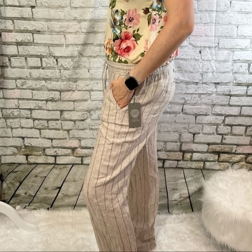 VINCE CAMUTO Light Stone Stripe Linen Pant XS - Picture 14 of 16